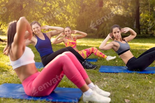 Preview: Young Women Exercising In Nature