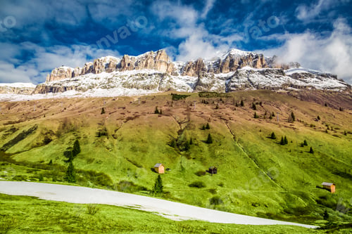 Preview: Beautiful view to peak in mountains Dolomites, Italy