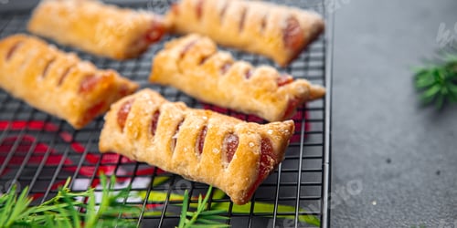 Preview: christmas sweet dessert puff bun strawberry filler holiday treat new year and christmas meal food