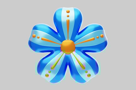 Preview: Stylized flower with six petals
