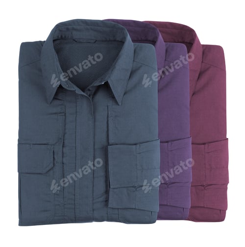 Preview: Folded Shirts in Shades of Blue and Purple