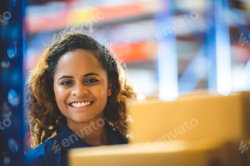 Preview: A close up portrait of women who working in the warehouse storehouse, empower women, foreman