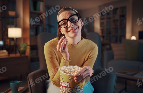 Preview: Woman watching romantic movies on TV
