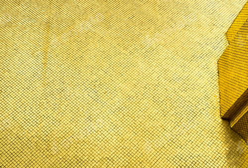 Preview: looking up at Glossy Gold mosaic tile wall structure, texture background