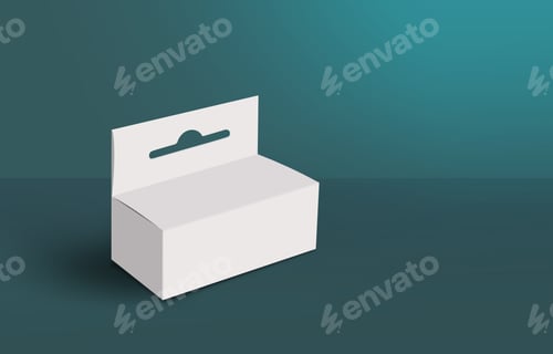 Preview: White box with hanger on dark green background