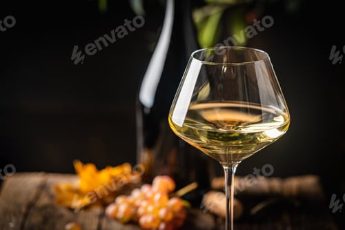 Preview: White wine in a glass
