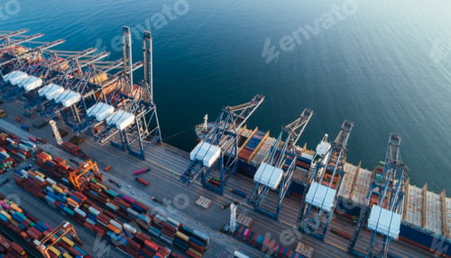 Preview: Aerial view of Yantian port in Shenzhen city, China
