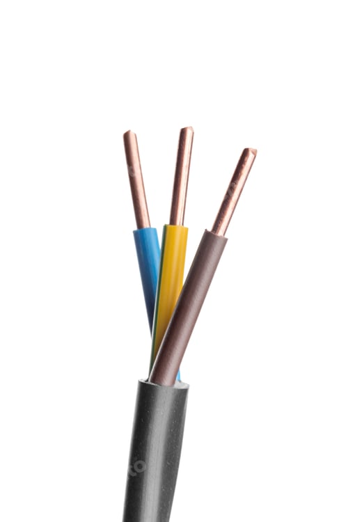 Preview: Electric screened cable with many wires isolated on white