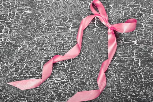 Preview: satin ribbon. Background grey, texture of cracked paint on old board. Copy space