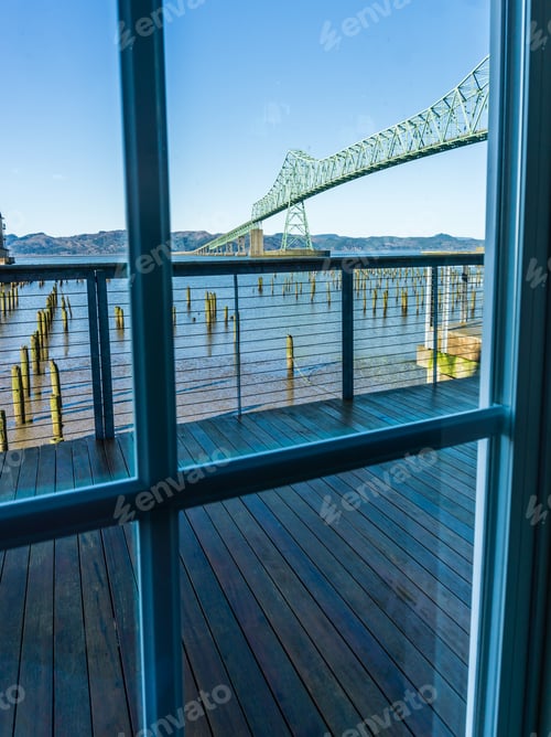 Preview: A View Of The Astoria-Megler Bridge Through A Window.