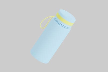 Preview: Pastel blue water bottle with strap