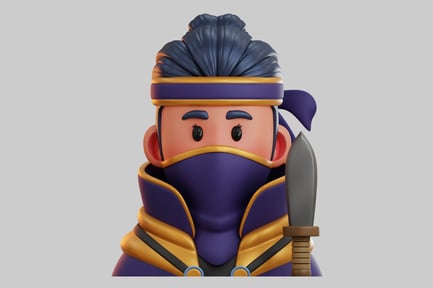 Preview: Cartoon ninja character with sword