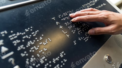Preview: Hand touching on Braille alphabet