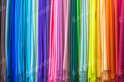 Preview: Bright color colorful fabric cloth scarf rainbow