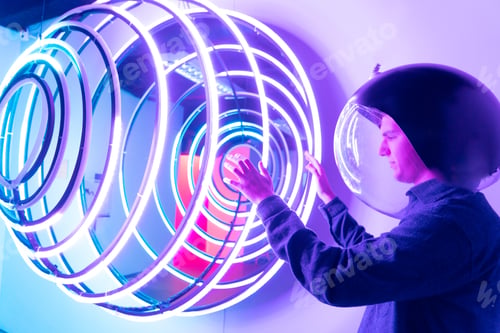 Preview: man inside virtual metaverse