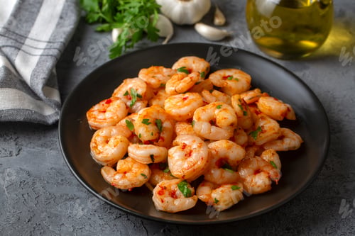 Preview: Delicious seafood, grilled shrimp - Shrimp frying pan