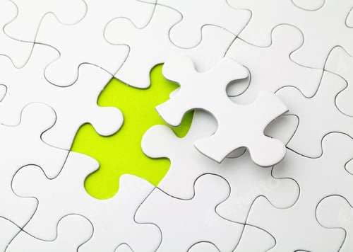 Preview: Puzzle With Missing Piece In Green Color