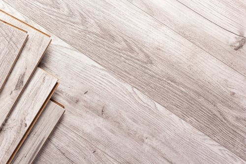 Preview: Laminate wood floor background texture. Grey wooden laminate