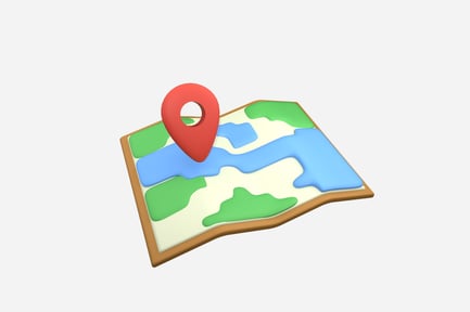 Preview: Map Folded Nature 3D Illustration