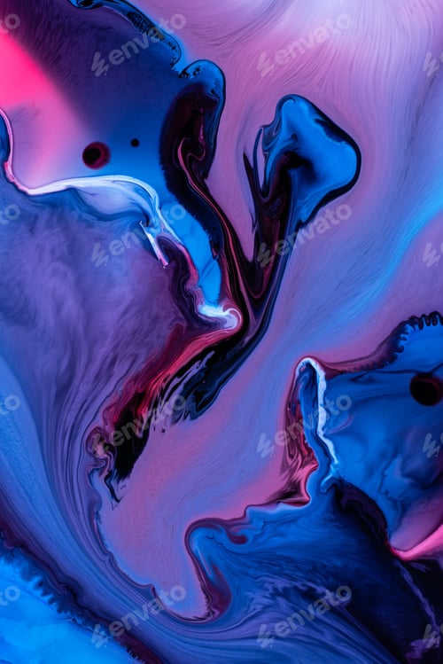 Preview: Abstract flow of liquid paints in mix