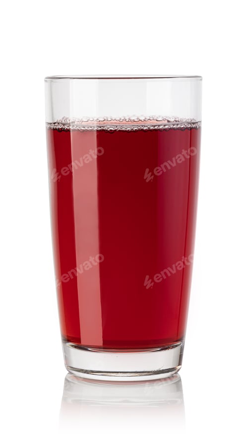 Preview: Refreshing Glass of Red Juice Isolated on White