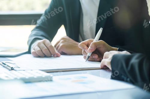 Preview: Business man sign a contract investment professional document agreement.