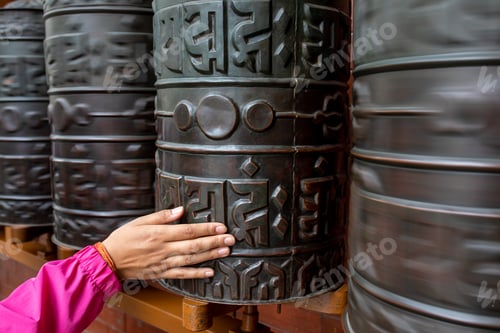 Preview: Buddhist Prayer wheel, Kathmandu Nepal.