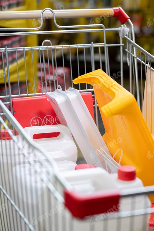 Preview: Pile of chosen goods in shopping cart