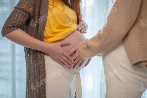 Preview: Pregnant mothers about to give birth and pregnant mothers talking at home.