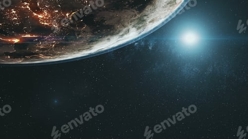 Preview: Bright Star Shining Over Planet Earth From Space