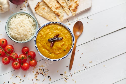 Preview: Indian popular food Dal fry or traditional Dal Tadka Curry served in bowl