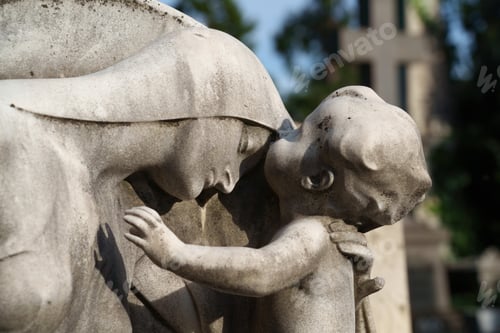 Preview: Cimitero Monumentale, historic cemetery in Milan, Italy. A tomb