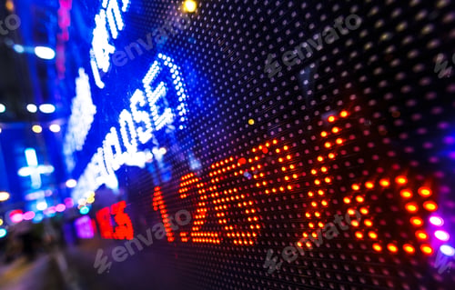 Preview: Stock market price drop display