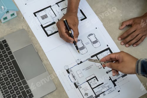 Preview: Construction and structure concept of Engineer or architect meeting for project working with