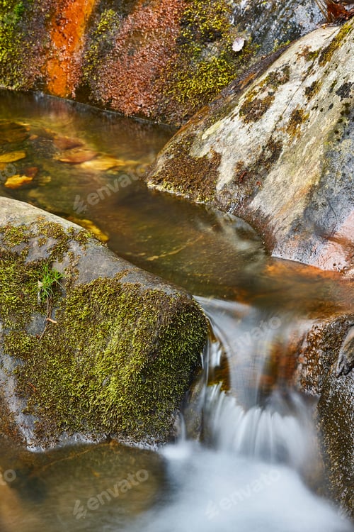 Preview: Creek with silk effect. Jarama river in Madrid. La Hiruela