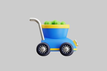 Preview: Tennis ball cart transport toy