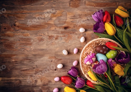 Preview: Easter eggs in basket