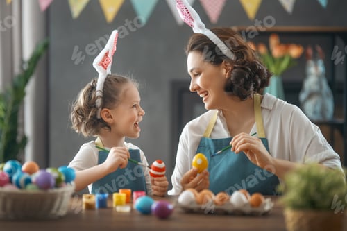 Preview: family preparing for Easter