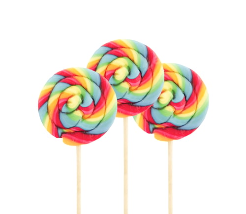 Preview: lollipop candy on white background