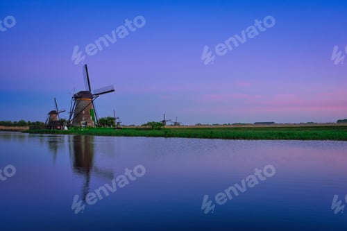 Preview: Windmills at Kinderdijk in Holland. Netherlands