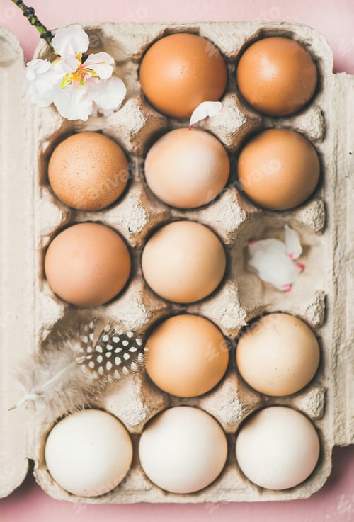 Preview: Natural colored eggs in box for Easter