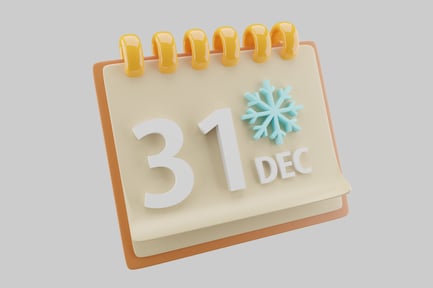 Calendar with snowflake and date 31.