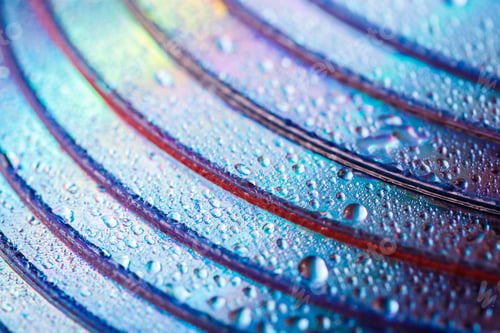 Preview: Colorful, Rainbow, Abstract Background. Water Drops. Condensate. Texture Of Glass. Parallel Lines
