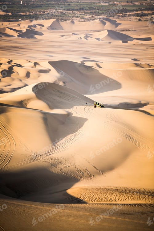 Preview: Dune buggying in sand dunes in the desert at Huacachina, Ica Region, Peru, South America