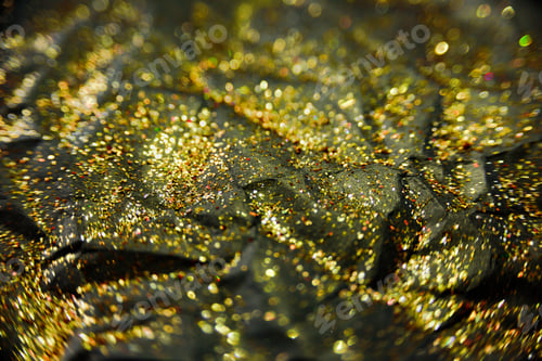 Preview: Crumpled black paper and gold glitter