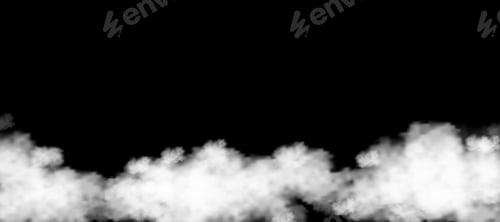 Preview: Fluffy white cloud sky isolated on black background for backdrop template decoration