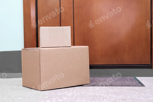 Preview: boxes left near house door.