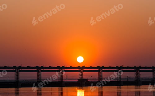 Preview: Gloomy Sunset over the river