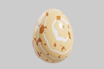 Preview: Egg-shaped object with brown spots and white lines