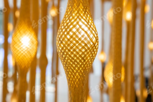 Preview: Close-up shot of a rope display with lights inside hanging